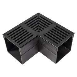 STARDRAIN 100/100 HOEKSTUK ZWART ALU ROOSTER