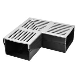 STARDRAIN FLAT 100X50 HOEKSTUK GRIJS ALU ROOSTER