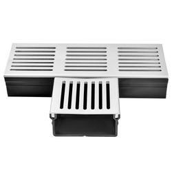 STARDRAIN FLAT 100X50 T-STUK GRIJS ALU ROOSTER