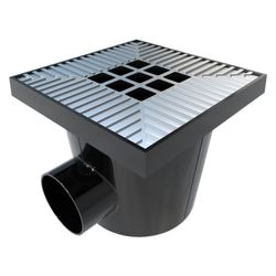 STARPOINT 20x20CM GRIJS ZIJ- EN ONDERUITLOOP ø75/ø110MM +KAP