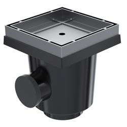 STARPOINT STONE 20x20CM GRIJS ZIJ- EN ONDERUITLOOP ø75/ø110